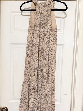 Vince Camuto Beige and Black Animal-Print Maxi Skirt